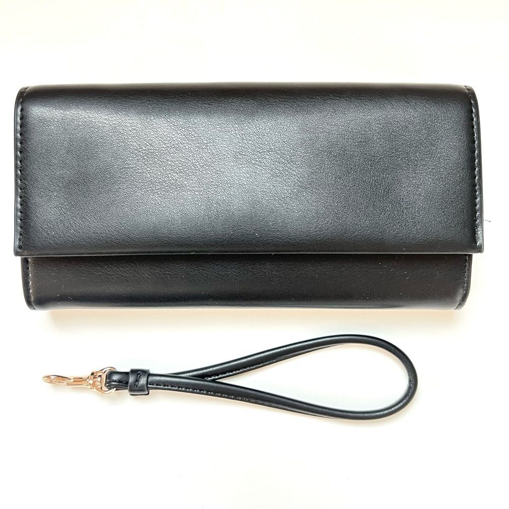 A New Day Women’s Black Vegan Faux Leather Wristlet Wallet